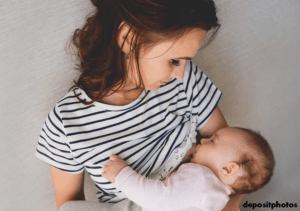 Mother nursing her baby