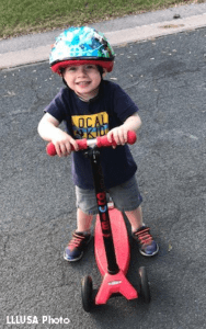 Tommy on his scooter